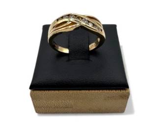 66 14KGoldDiamondBandRingSize7456g