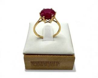 60 10KGoldRingw675ctRubySolitaireStoneSize83g