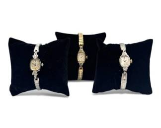 95 3Bulova10KRolledGoldPlateWatcheswDiamonds