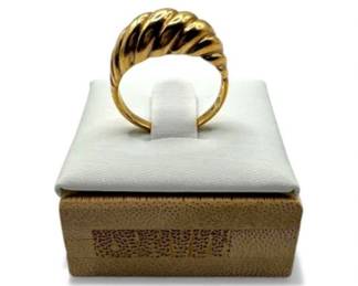 81 14KGoldDomedRibbedRingApprox317g