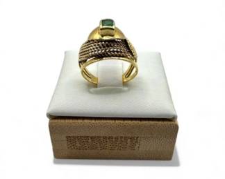 62 14KGoldRingwEmeraldStoneSize4315g