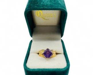 12 14KGoldRingwAmethystStoneSize758g