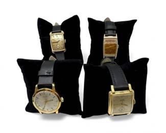 37 4VintageWatches10KGoldFilledCasesLikeNewLeatherBands