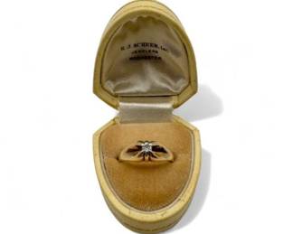 15 10KGoldDiamondRingOpenBowDesignSize1049g