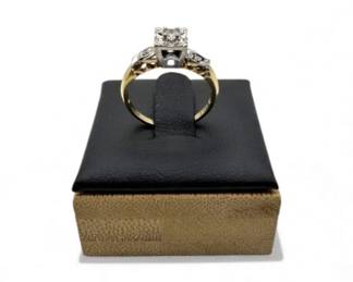 72 14KTwoToneGoldDiamondRingSize5213g