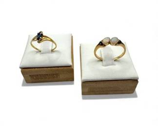 82 Setof210KGoldRingswTopazDiamondOpalStones307g