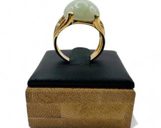 21 14KGoldGreenJadeDomeRing507gSizetoFollow