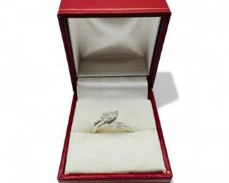 1 416gPlatinumRingw4ctPearDiamond214ctBaguettes