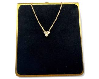 85 14KGoldNecklacew3DiamondClusterPendant157g