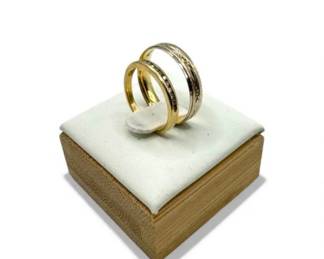88 Setof210K14KGoldBandswDiamondAccent358g
