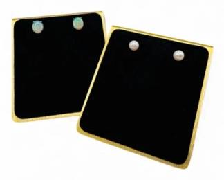 13 14KGoldOpalPearlStudEarringsSet321gTotal