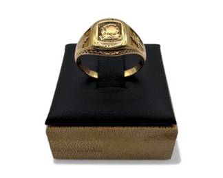 58 10KGoldBulldogMotifRingSize85Approx526g