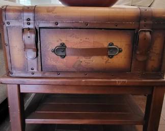 Old World Map Side Table
