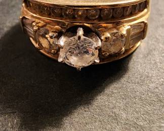 1+ Carat total Diamond Ring in 14k Yellow Gold