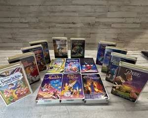 Lot of 15 Classic Disney VHS Movies β Black Diamond Editions β Aladdin, Beauty & The Beast, Lion King, Snow White