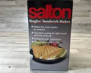 Vintage Salton Singles Sandwich Maker β Nonstick Hot Snack Press β New in Box
