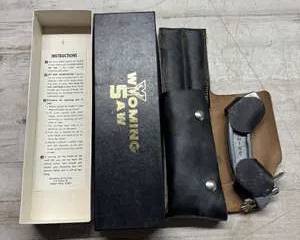 Folding Saw Wyoming Saw Original Outdoor Hunting Camping Tool with Leather Sheath