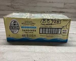 Season Brand Sardines 6 Pack 4.375oz Skinless Boneless 100% Olive Oil 2028