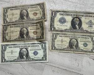 WWII $1 Hawaii Notes & Silver Certificates Lot β 1935A & 1957 Series β Vintage U.S. Currency
