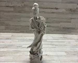 Porcelain Figurine Asian Woman Goddess Statue Elegant White Ceramic Sculpture