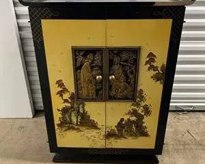 Vintage Stromberg-Carlson TV in Chinoiserie Cabinet β Mid-Century Asian Lacquer Console