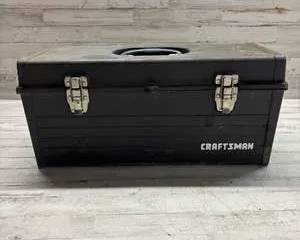 Vintage Craftsman Metal Toolbox Loaded with Assorted Hand Tools Wrenches Pliers