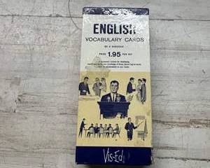 Vintage 1950s Vis-Ed English Vocabulary Cards β Educational Flashcards Retro Learning Set
