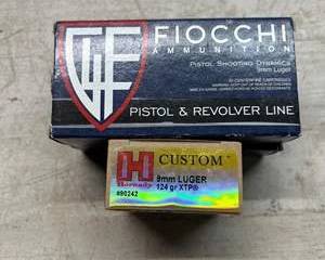 Hornady 9mm 124gr XTP + 2Γ Fiocchi 9mm FMJ β Lot of 75 Rounds (25 + 50 + 50)