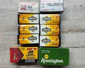 Lot of Mixed .22 Caliber Bullets some full boxes some partially full