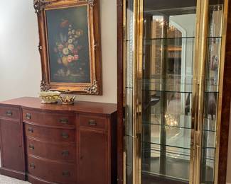 Drexel sideboard & tall display cabinet