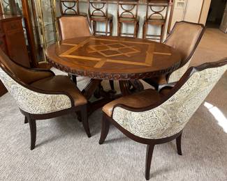 Dining table & 4 chairs by Frontgate, 52" diameter