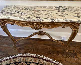 Marble top console table, 47” wide