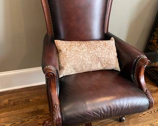 leather desk chairs on wheels