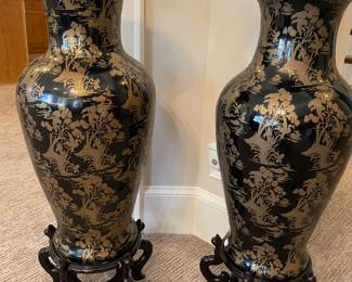 pair of 30” tall vases with 10” bases