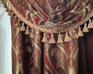 Detail of custom shower curtain drapery