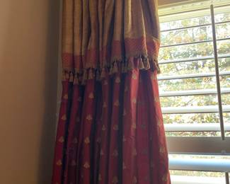 Custom drapes- 2 panels . (rings and rods stay with the house)