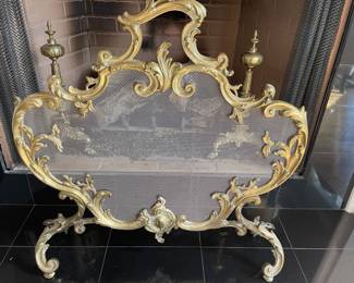 Brass fire screen