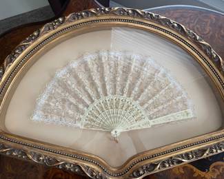 Framed lace fan