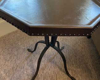 leather top side table (2 available)