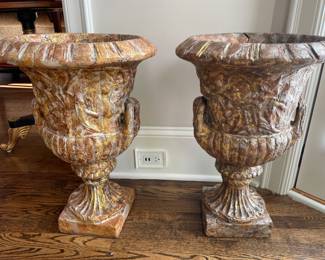 pair of planters, 23" tall