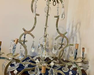 Crystal light fixture, about 33” drop