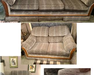 PRE-SALE 3 Piece Matching Washington Furniture Set: Sofa Bed 86” long x 34.5” deep x 31.25” tall. The Loveseat is 61” long x 32” deep x x 31.25 tall. The Chair is 42”wide x 34” deep x 31.25” tall. All 3 Matching Pieces $125 or Each Piece $50.