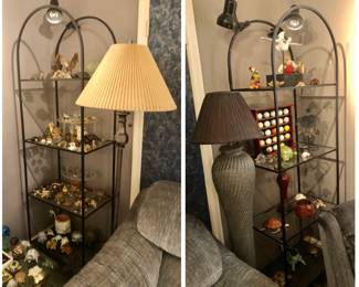 PRE-SALE Brass Floor Lamp $45
PRE-SALE Gray Floor Lamp $45
PRE-SALE 2 Matching Arch Shaped Shelving Units are $60 Each or Both for $100