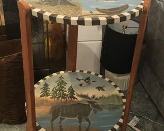 PRE-SALE Small Round 2 Tier Painted Table is 29.75” tall x 16” across $55