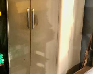 PRE-SALE 2 Door White Metal Cabinet is 25.5” wide x 11.5” deep x 85” tall $85