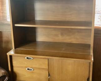 PRE-SALE Mid-Century Modern Cabinet/Hutch with 3 Bookshelves, 3 Drawers Is 36” wide x19” deep x 63”tall $275