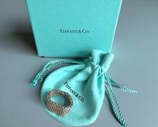 Tiffany Co. Sterling Silver Somerset Mesh Ring