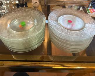 Large set of glass plates