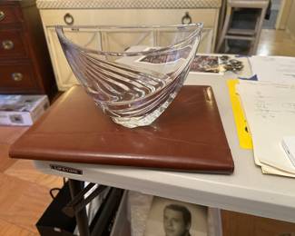 
1980s Marquis by Waterford Boat Shaped Crystal Bowl