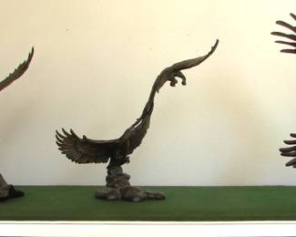 Bronze eagle sculptures by Ronald Van Ruyckevelt